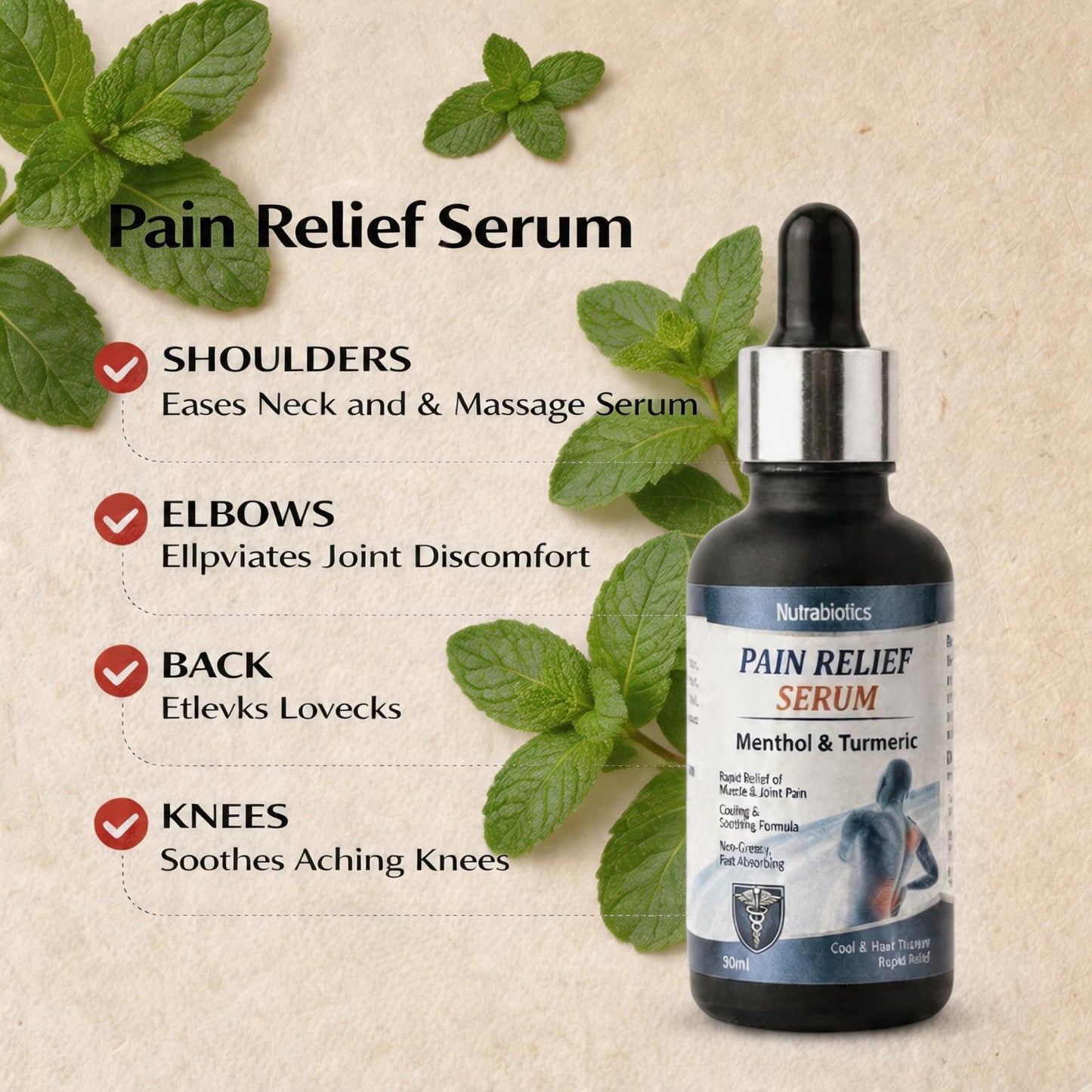 Cooling Relief Massage Serum Menthol & Turmeric (30ml)